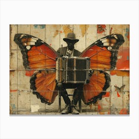 The Rebuff: Ornate Illusion in Contemporary Collage. Butterfly Accordion 1 Canvas Print