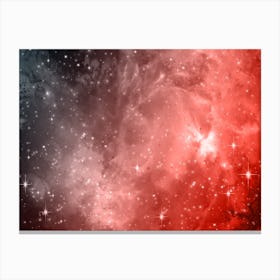 Red And Black Galaxy Space Background Canvas Print
