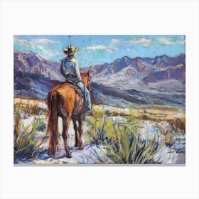 Cowboy In Mojave Desert Nevada 4 Canvas Print