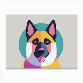 German Shepherd Dog Portrait Illustration Canvas Print