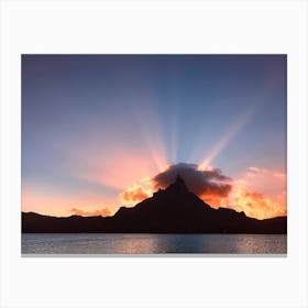 Sunset In Bora Bora Canvas Print