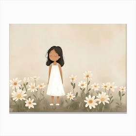 Little Girl In The Field Kids and Nursery Canvas Print