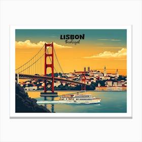 Lisbon Portugal Vintage Travel V 10 Canvas Print