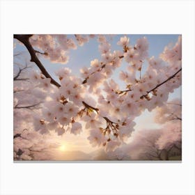 Cherry Blossoms Nature Canvas Print