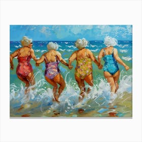 Old Ladies In Bathing Suits Canvas Print