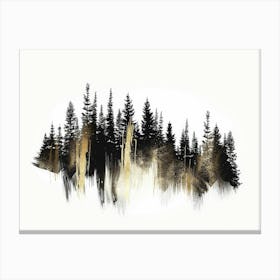 Watercolor Of Pine Trees 1 Canvas Print