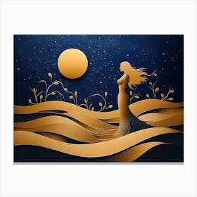 Golden Girl In The Desert Canvas Print