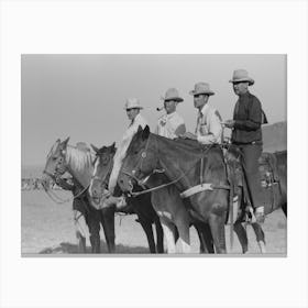 Judges At Bean Day Rodeo, Wagon Mound, New Mexico By Russell Lee Canvas Print