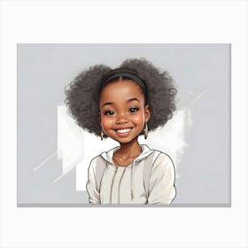 Black Girl With Afro Canvas Print