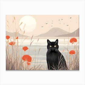 Modern Japandi Cat 1 Canvas Print