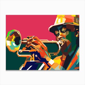 Jazz Trumpet Musician Pop Art Wpap Canvas Print