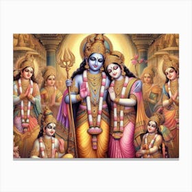 Lord Krishna AI Thanjavur painting 3 Canvas Print