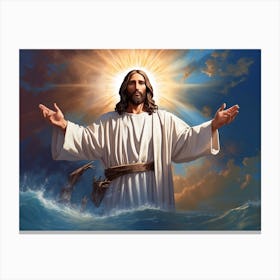 Jesus In The Water Canvas Print