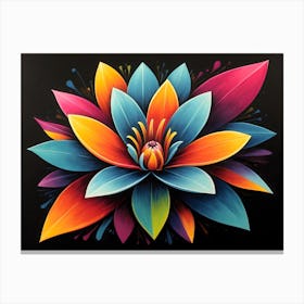 Abstract Lotus Flower painting 2 Canvas Print