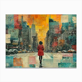 Urban Rhapsody: Collage Narratives of New York Life. New York City 8 Canvas Print