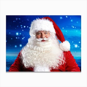 A Traditional Santa Claus Costume With Vivid White Fur Accents Bright Red Coat Velvet Hat And Flu 2 1 Canvas Print