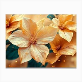 Golden Floral Background 1 Canvas Print