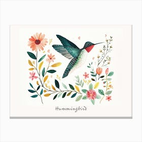 Little Floral Hummingbird 4 Poster Canvas Print