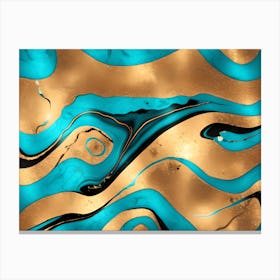 Gold Marble Flow Canvas Print