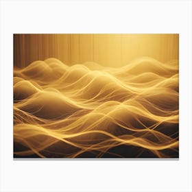 Abstract Background With Flowing, Golden Lines Forming A Wave Like Pattern, Creating A Sense Of Energy And Movement Canvas Print