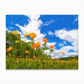 California Poppies Under Blue Skies Canvas Print