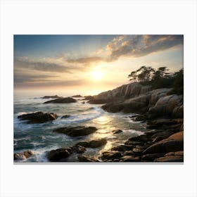 Sunset Braces Rock Eastern Point Gloucester Canvas Print