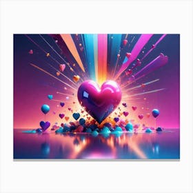 Colorful Heart Creative Art Print 30 Canvas Print