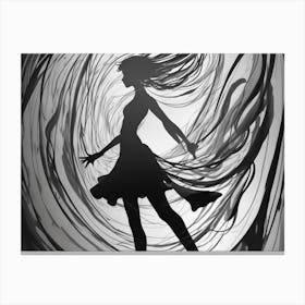 Silhouette Of A Woman Canvas Print