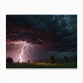 Lightning In The Sky 24 Canvas Print