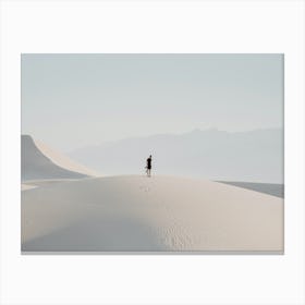 Person Standing On Sand Dunes Canvas Print