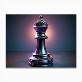 Black Queen Chess Piece Canvas Print