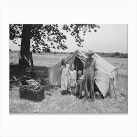 Veteran Migrant Agricultural Worker And His Family Encamped On The Arkansas River, Wagoner County, Oklahoma By Canvas Print