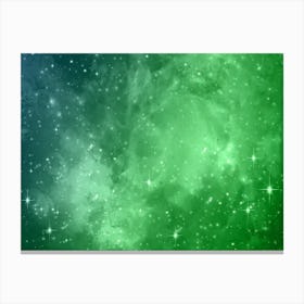 Green Shade Galaxy Space Background Canvas Print