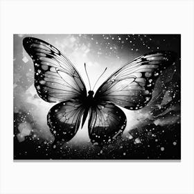 Black And White Butterfly 12 Canvas Print