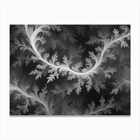 An Abstract Design With Swirling, White Tendrils On A Dark Background Canvas Print