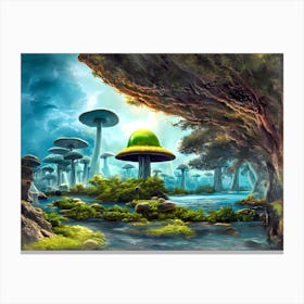 Alien Mushroom Forest Canvas Print