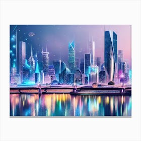Futuristic Cityscape 66 Canvas Print
