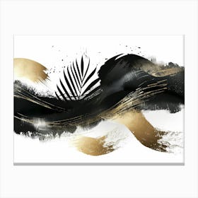 Gold And Black Abstract Painting 112 Canvas Print