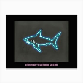 Neon Pink Blue Common Thresher Shark Poster 1 Canvas Print