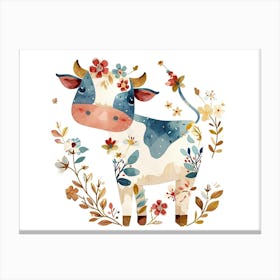 Little Floral Cow 2 Canvas Print