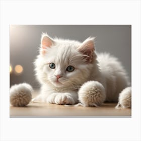 White Kitten Canvas Print