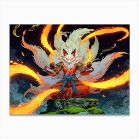 Seven Tailed God Canvas Print