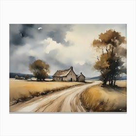 Cloud Oil Painting Farmhouse Nursery French Countryside (20) Canvas Print
