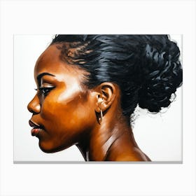 Side Profile Of Beautiful Woman Oil Painting 181 Canvas Print