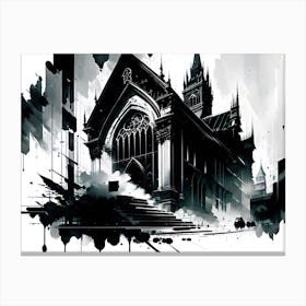 Church In Black And White 1 Canvas Print