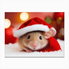 Santa Mouse Canvas Print