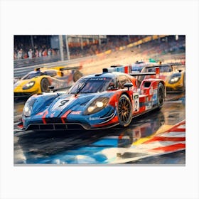 Race Cars On The Track 1 Canvas Print