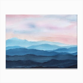 Abstract Blue Mountains 2 Canvas Print