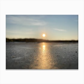 Sunset On The Ice Canvas Print