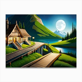 House In The Mountains Canvas Print